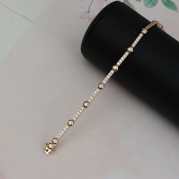 Elegant Rose Gold Bracelet with Sparkling Stones, XPBL0631 - Picture 7 of 10